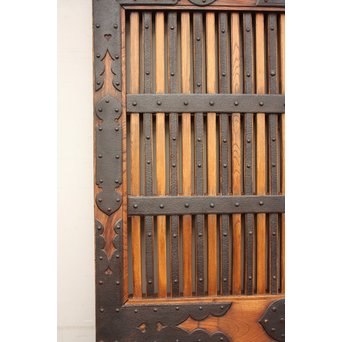 珍品極上総欅大黒金具蔵戸　W131 