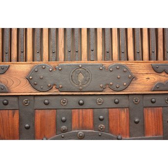 珍品極上総欅大黒金具蔵戸　W131 