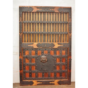 珍品極上総欅大黒金具蔵戸　W131