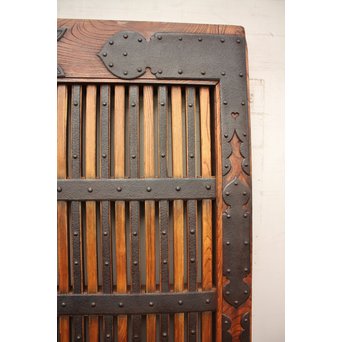 珍品極上総欅大黒金具蔵戸　W131 