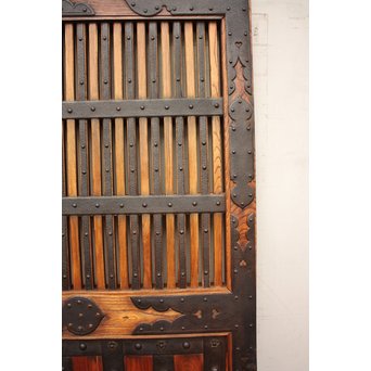 珍品極上総欅大黒金具蔵戸　W131 