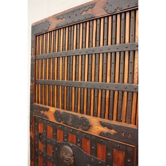 珍品極上総欅大黒金具蔵戸　W131 