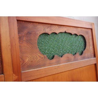 大判緑グリーンダイアガラス遊郭建具　GD321 