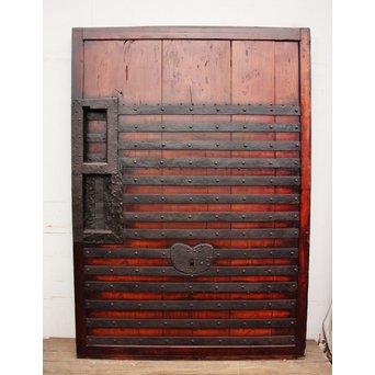 総欅ハート型と横桟金具蔵戸　W155