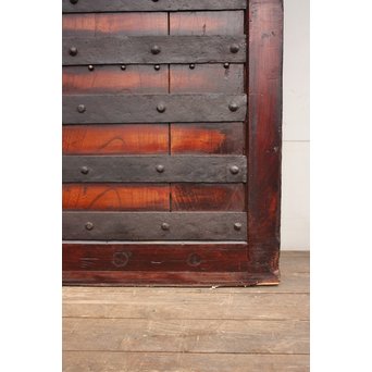 総欅ハート型と横桟金具蔵戸　W155 