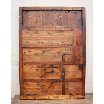 総欅ハート型と横桟金具蔵戸　W155 