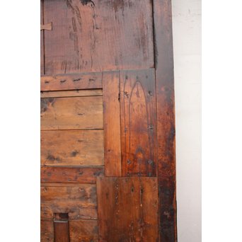 総欅ハート型と横桟金具蔵戸　W155 