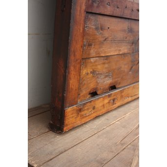 総欅ハート型と横桟金具蔵戸　W155 