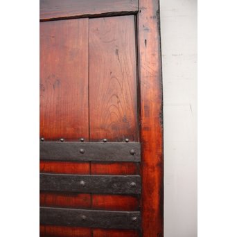 総欅ハート型と横桟金具蔵戸　W155 