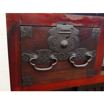 パーテション付両引き松本階段箪笥　M36 