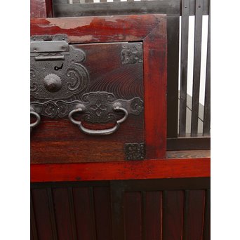 パーテション付両引き松本階段箪笥　M36 