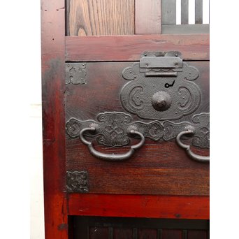 パーテション付両引き松本階段箪笥　M36 