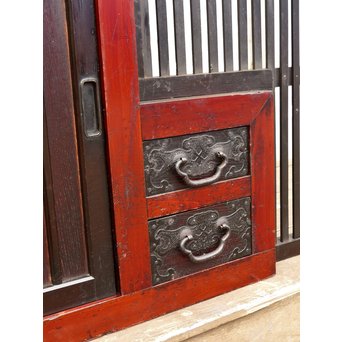 パーテション付両引き松本階段箪笥　M36 