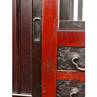 パーテション付両引き松本階段箪笥　M36 