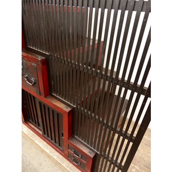 パーテション付両引き松本階段箪笥　M36 