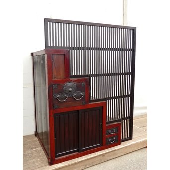 パーテション付両引き松本階段箪笥　M36 