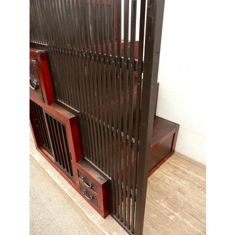 パーテション付両引き松本階段箪笥　M36 