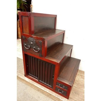 パーテション付両引き松本階段箪笥　M36 