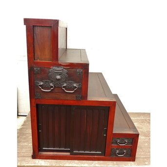 パーテション付両引き松本階段箪笥　M36 