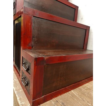 パーテション付両引き松本階段箪笥　M36 