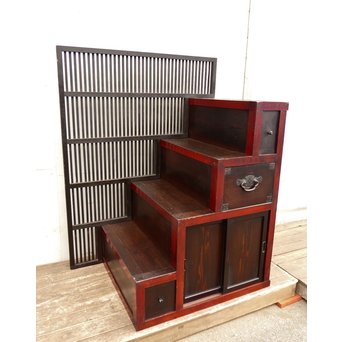 パーテション付両引き松本階段箪笥　M36 