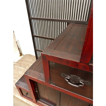 パーテション付両引き松本階段箪笥　M36 