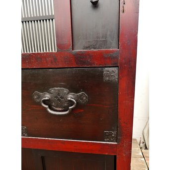 パーテション付両引き松本階段箪笥　M36 