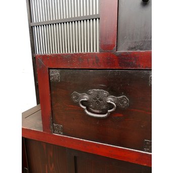 パーテション付両引き松本階段箪笥　M36 