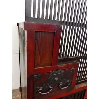 パーテション付両引き松本階段箪笥　M36 