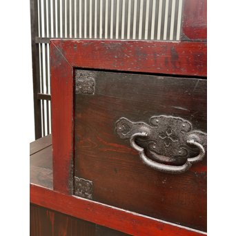 パーテション付両引き松本階段箪笥　M36 