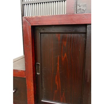 パーテション付両引き松本階段箪笥　M36 