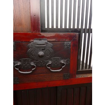 パーテション付両引き松本階段箪笥　M36 