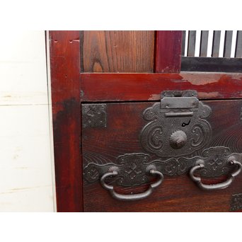 パーテション付両引き松本階段箪笥　M36 