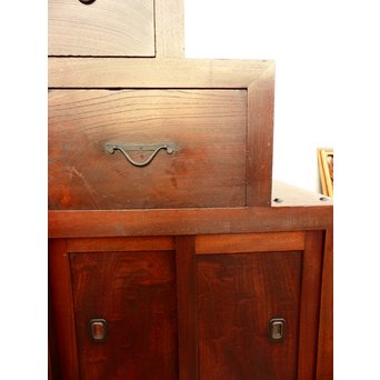 極上漆飴色欅階段箪笥　M38 