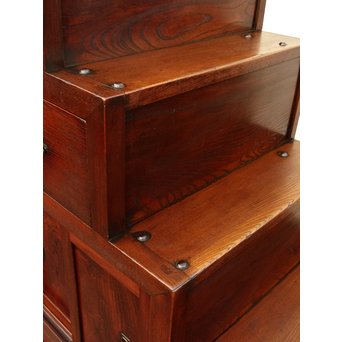 極上漆飴色欅階段箪笥　M38 