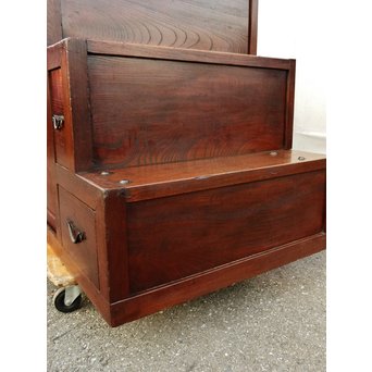 極上漆飴色欅階段箪笥　M38 