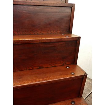 極上漆飴色欅階段箪笥　M38 