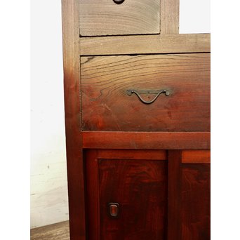 極上漆飴色欅階段箪笥　M38 