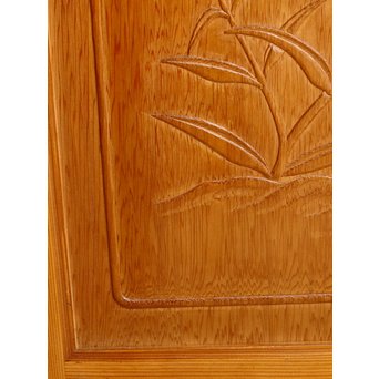 屋久杉雅彫刻と乳白色ガラスの雪隠戸　GD489 