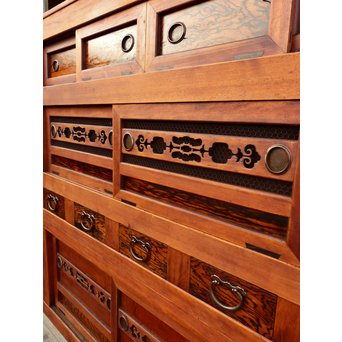 希少無垢黒柿6尺/1間水屋箪笥　M48 