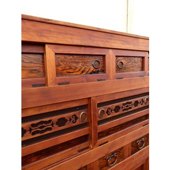 希少無垢黒柿6尺/1間水屋箪笥　M48 