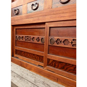 希少無垢黒柿6尺/1間水屋箪笥　M48 