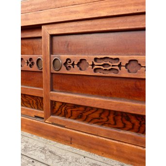 希少無垢黒柿6尺/1間水屋箪笥　M48 