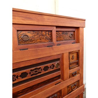 希少無垢黒柿6尺/1間水屋箪笥　M48 