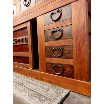 希少無垢黒柿6尺/1間水屋箪笥　M48 