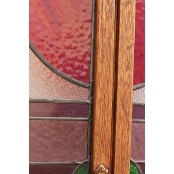 夕日に松　ステンドガラス窓１対　GD515 