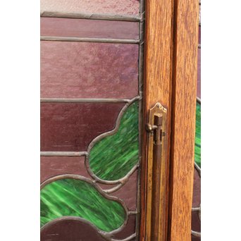 夕日に松　ステンドガラス窓１対　GD515 