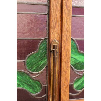 夕日に松　ステンドガラス窓１対　GD515 