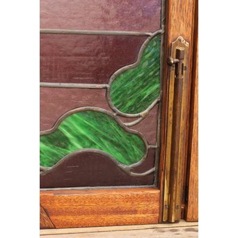 夕日に松　ステンドガラス窓１対　GD515 