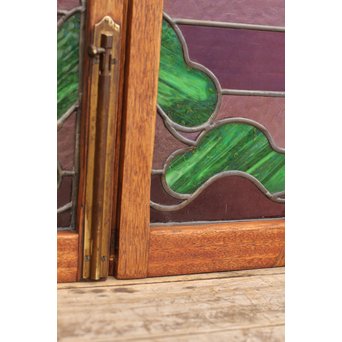 夕日に松　ステンドガラス窓１対　GD515 